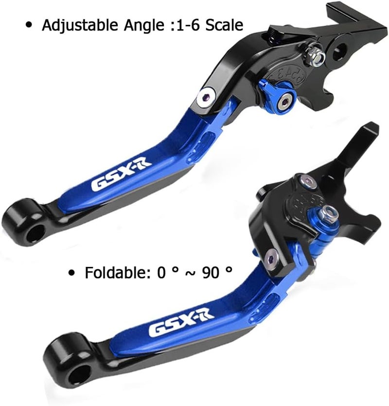 FREAXLL Suzuki GSX-R 600 750 1000 Motocycle Brake Clutch Levers Set - Black/Blue - Image 3